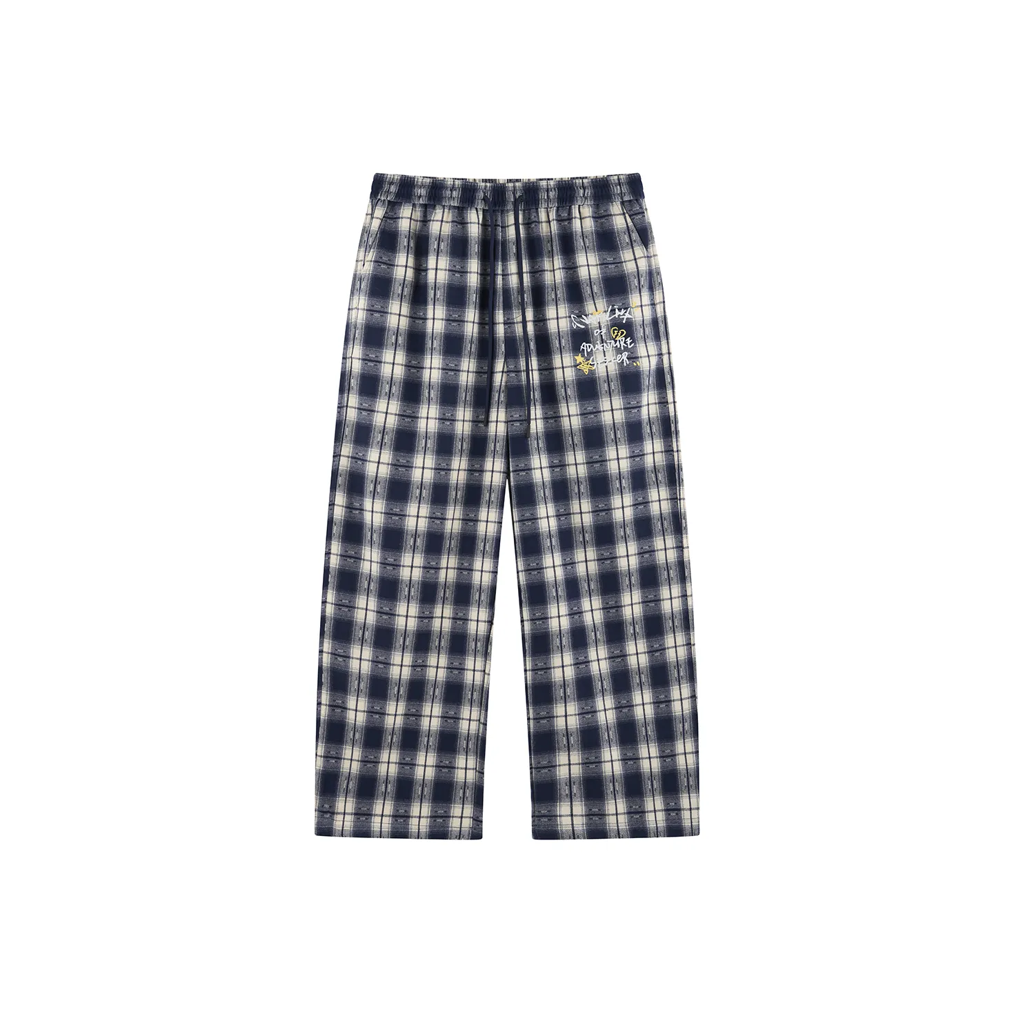 NARTALIY Blue Plaid Unisex Casual Pants NARTALIY Синий Клетка Унисекс Повседневные Брюки