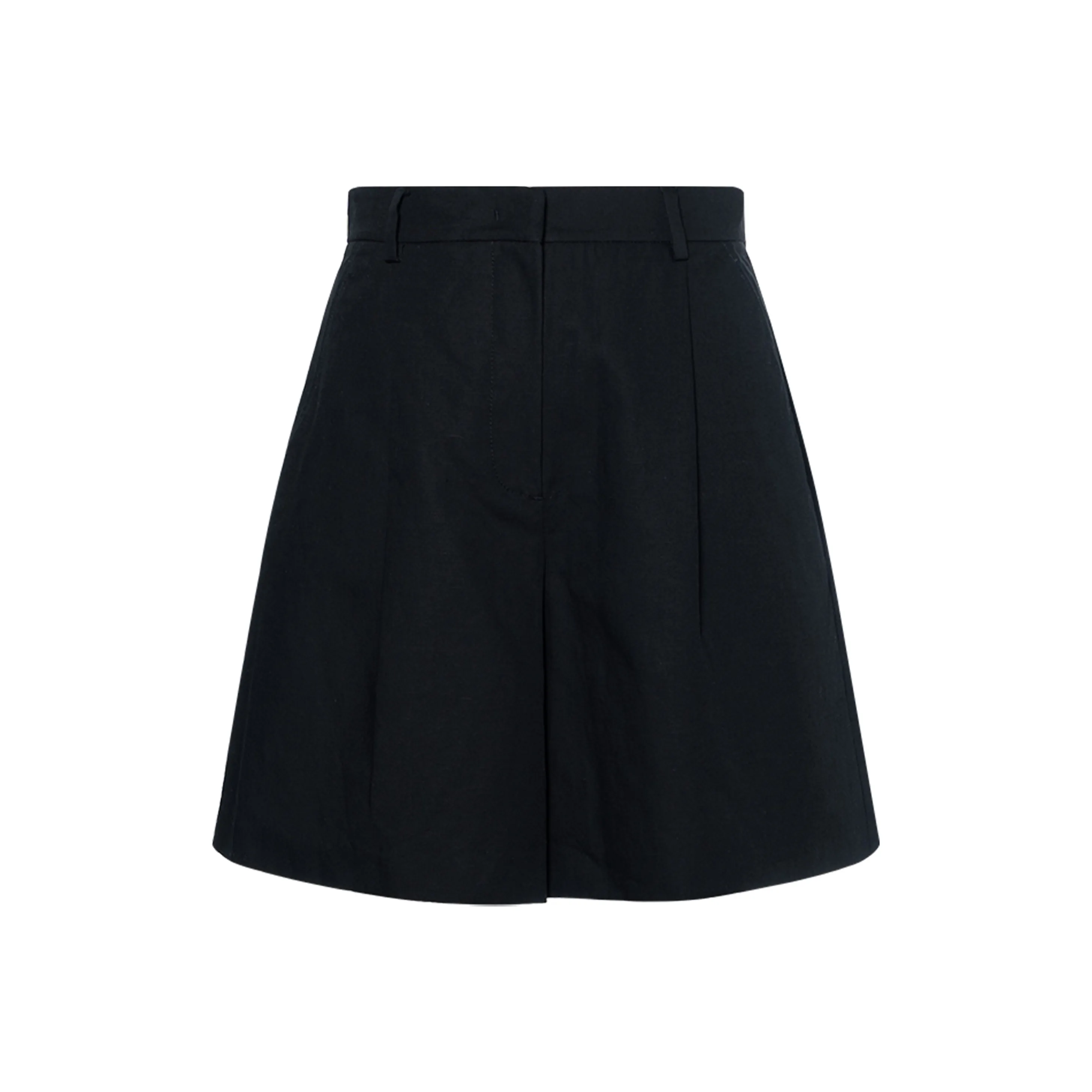 WEEKEND MaxMara Ecuba Коллекция Хлопок And Linen Canvas Bermuda Shorts Casual Shorts Women's Black