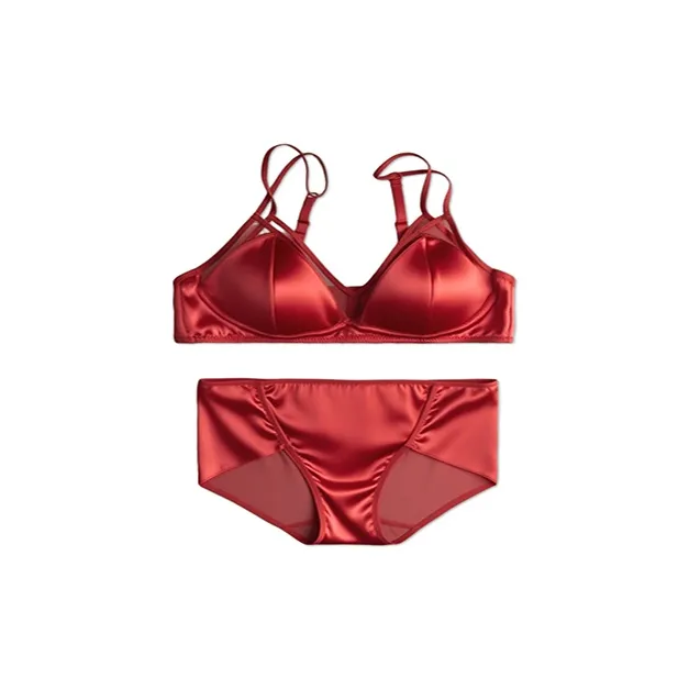 Miss Polly Невеста Одежда Комплекты Шелк Минимизация бюста Бюстгальтер и Платье Женские