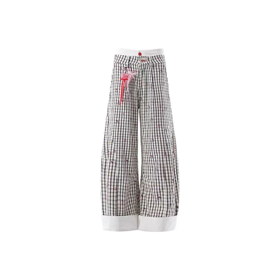 COVT Белая клетка Унисекс Повседневные брюки