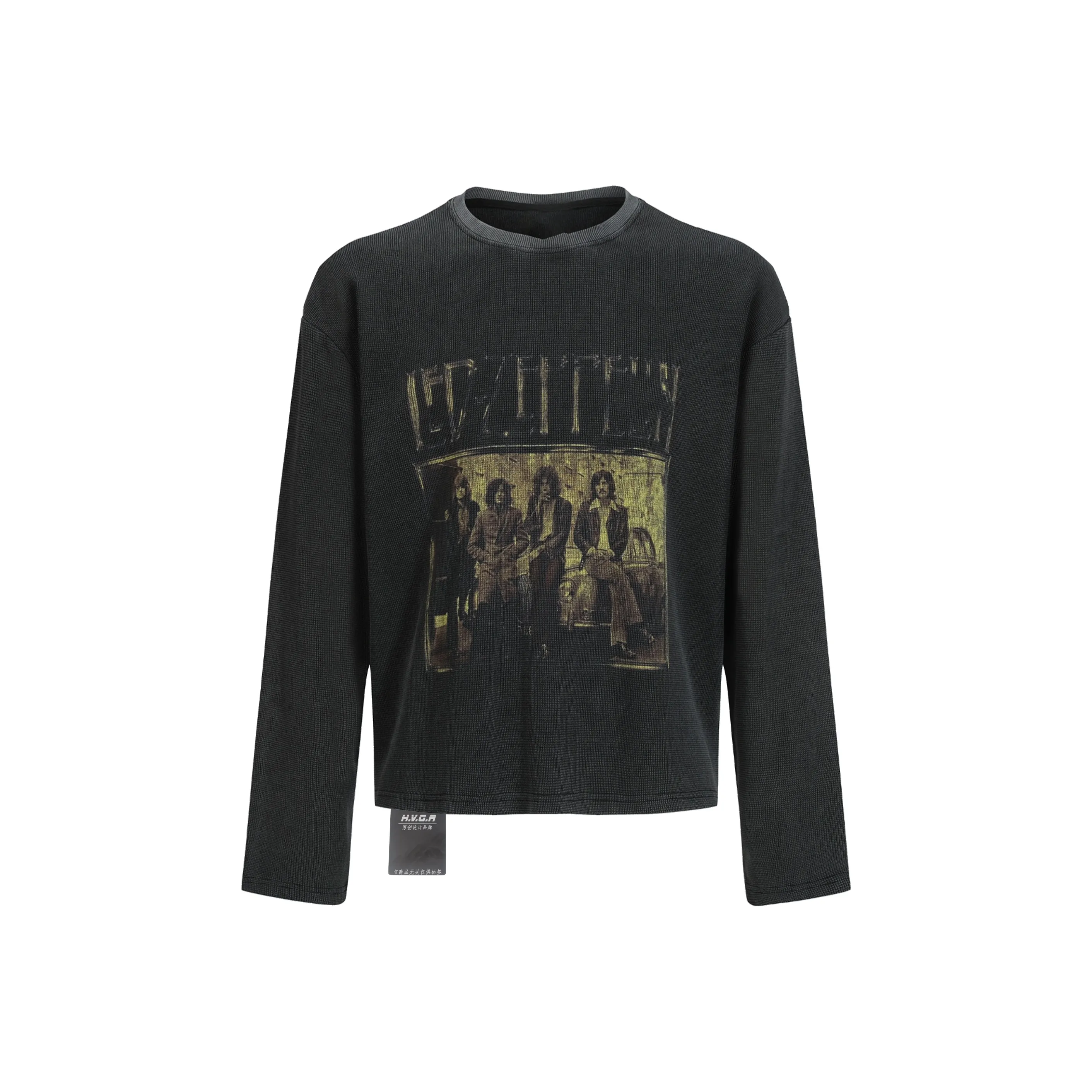 H.V.G.A Выстиранный Черный Унисекс T-рубашки