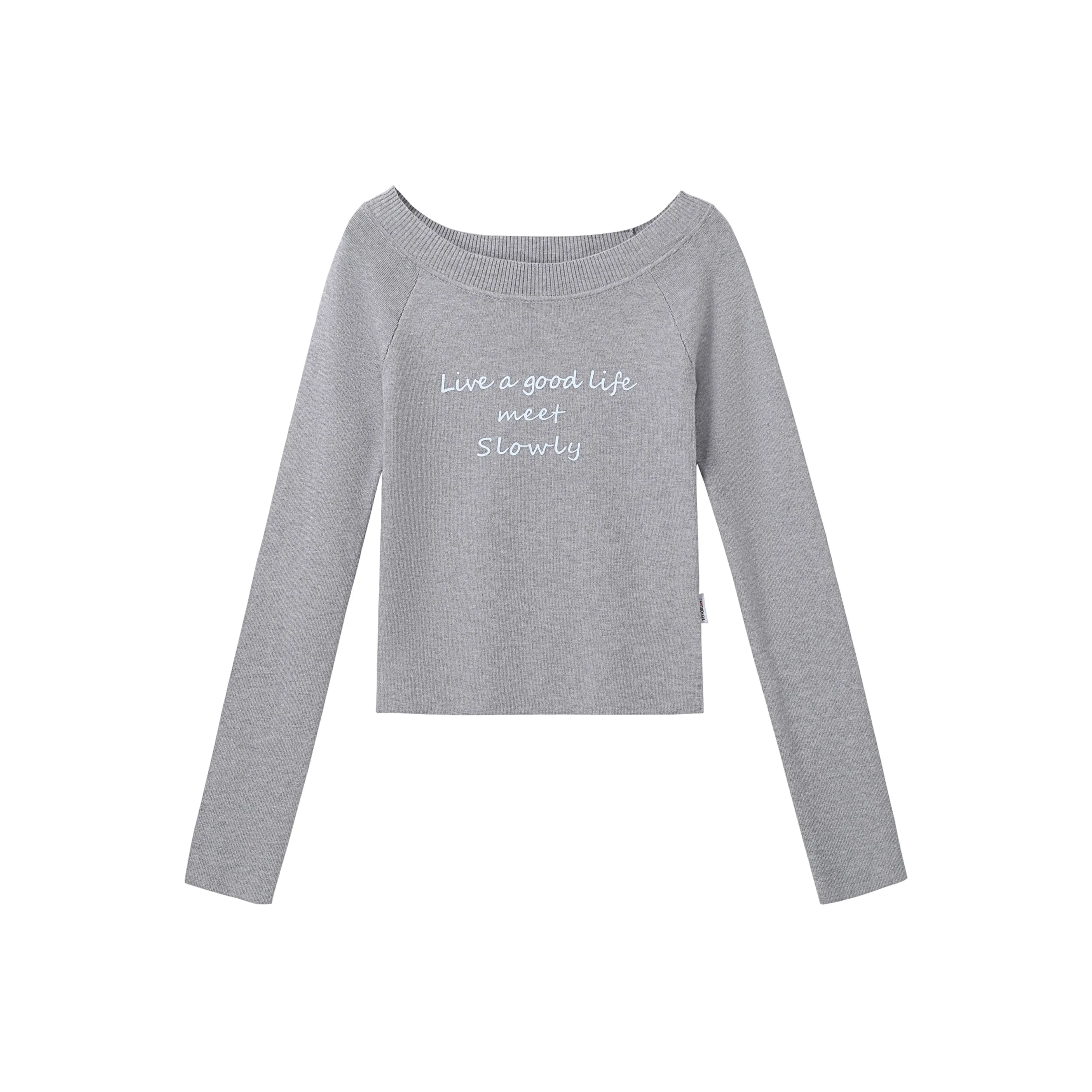 Tryforlove Серый Off The Плечо Свитер Женские Свитеры