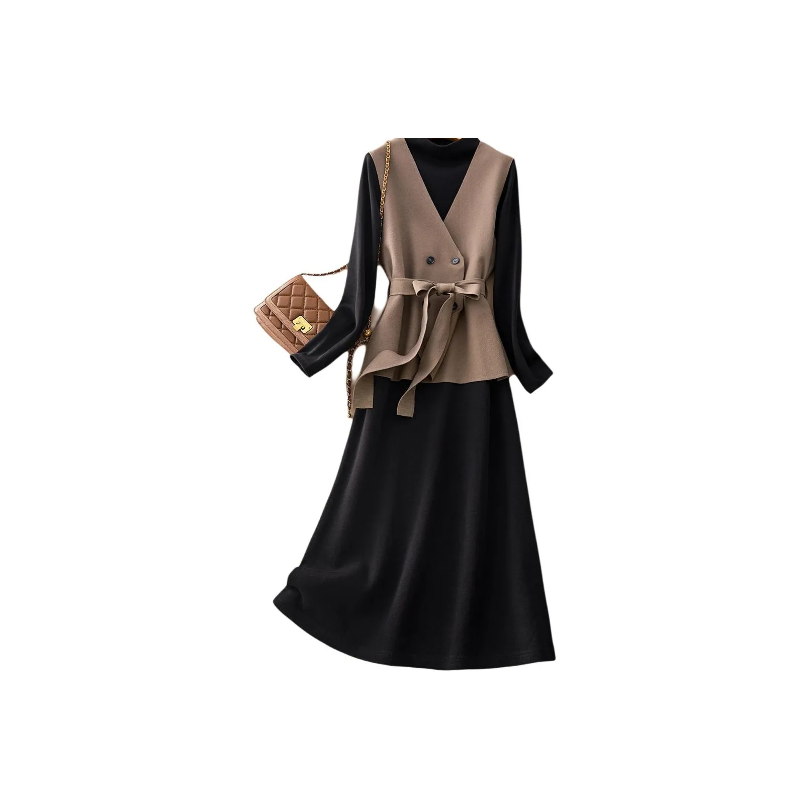 IHIMI Черный кофе Женские Комплекты с юбкой