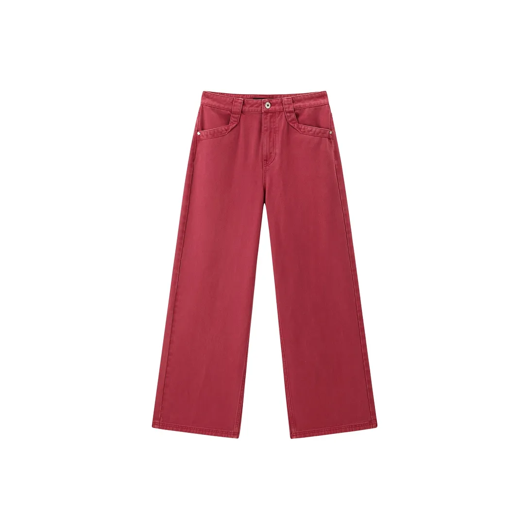 PEACEBIRD Кораллово-красные Женские Джинсы