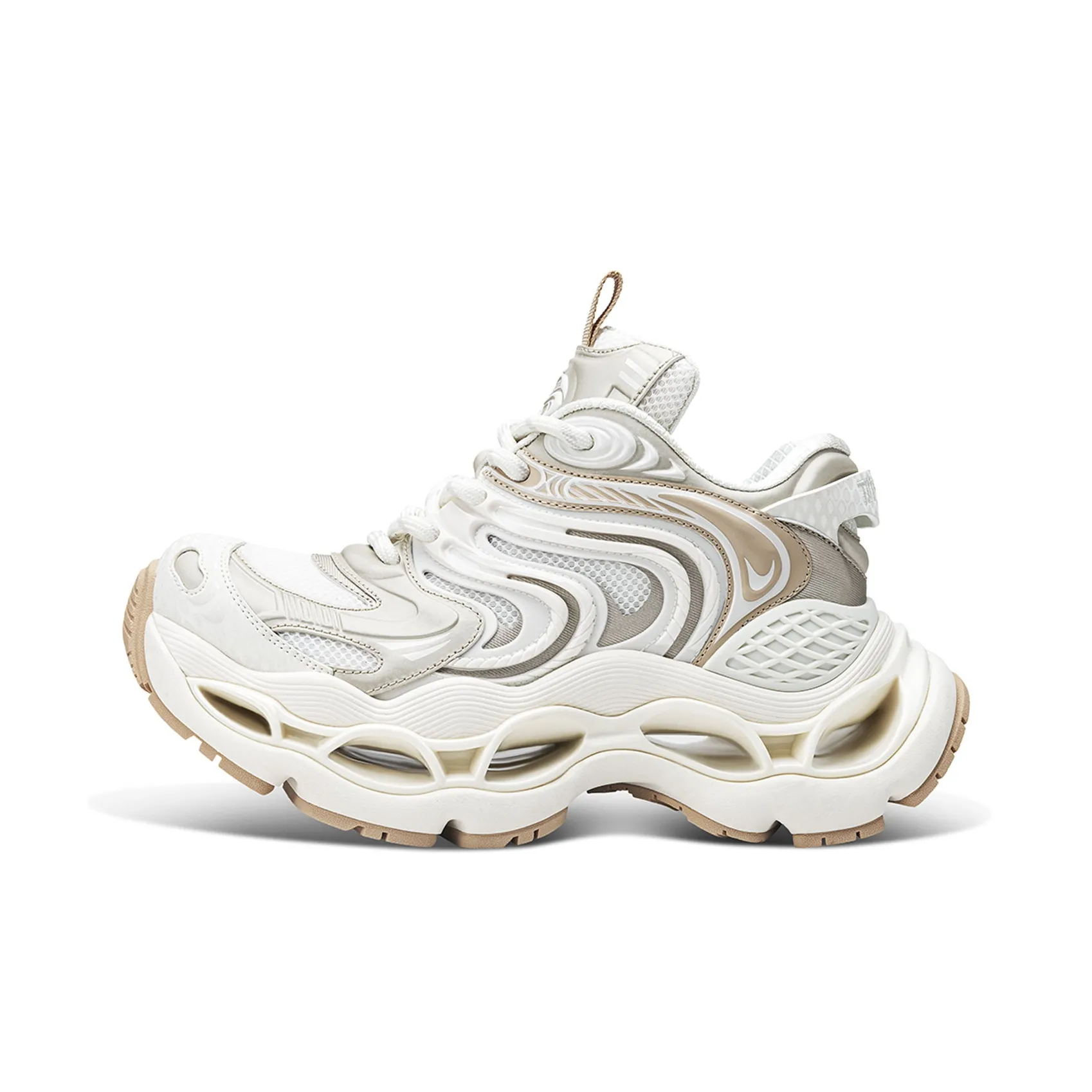 TIMESPEAK Lunar Shadow Series Chunky Sneakers Unisex Low Top Silver