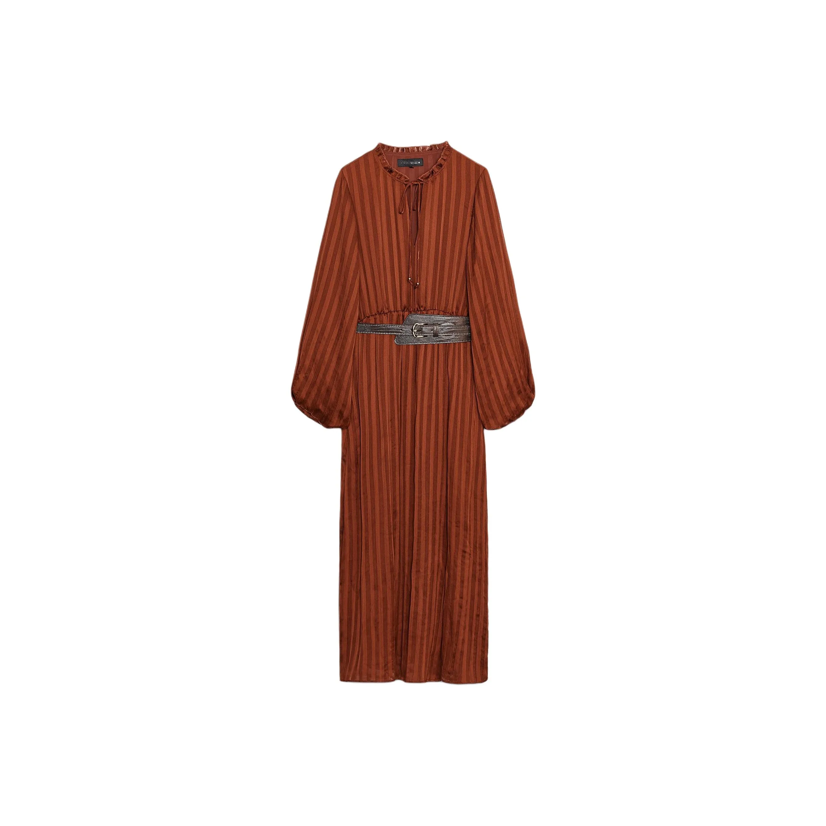 ZARA Длинное платье с длинными рукавами женское