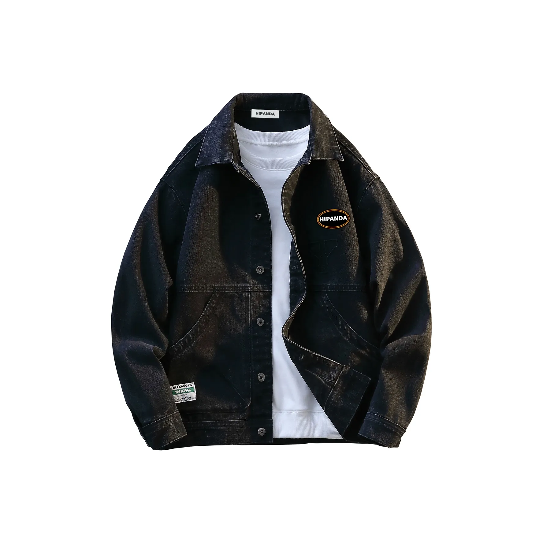 HIPANDA Черный Унисекс Джинсовые куртки