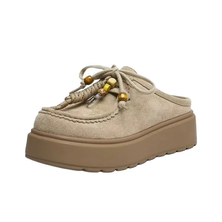 Puppytown Резиновая подошва противоскользящие на шнуровке домашние тапочки женские