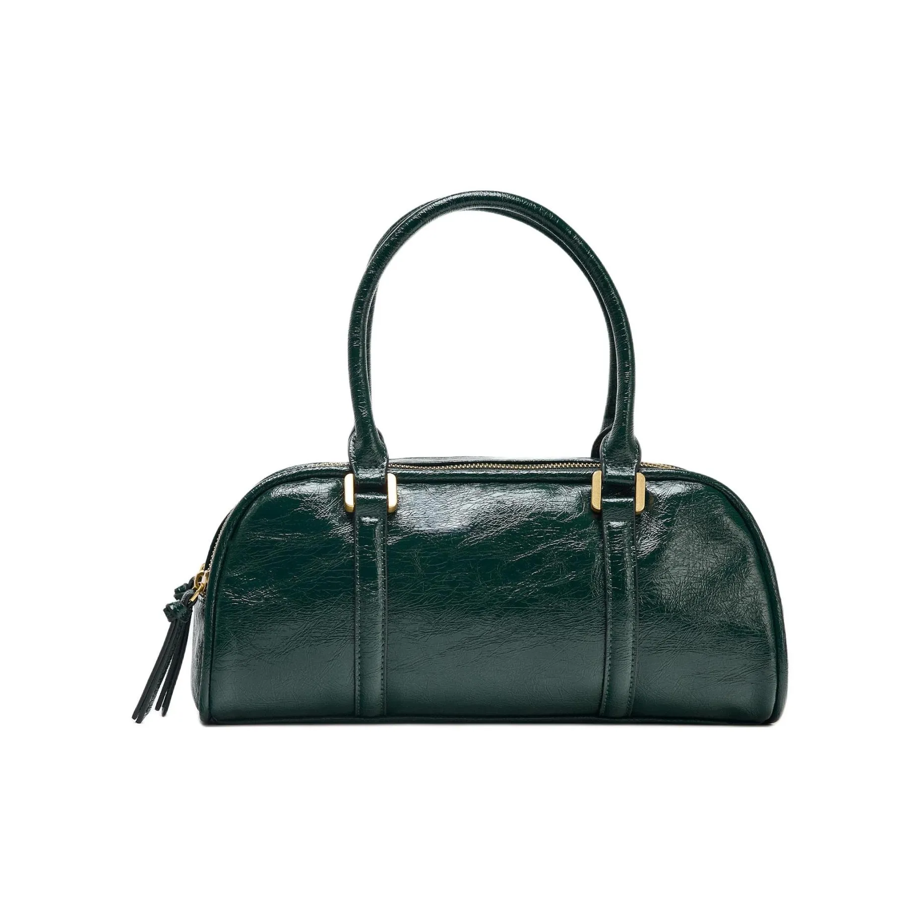 ZARA Полиуретан Bowling Bag Сумка через плечо Женская Зеленая