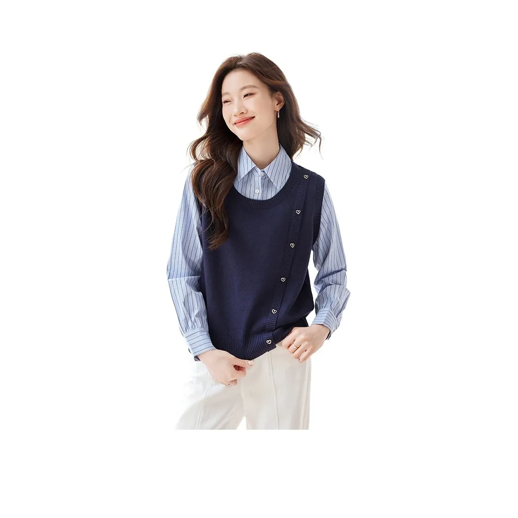 PZHK Темно-синий и Полосы Женский Трикотаж