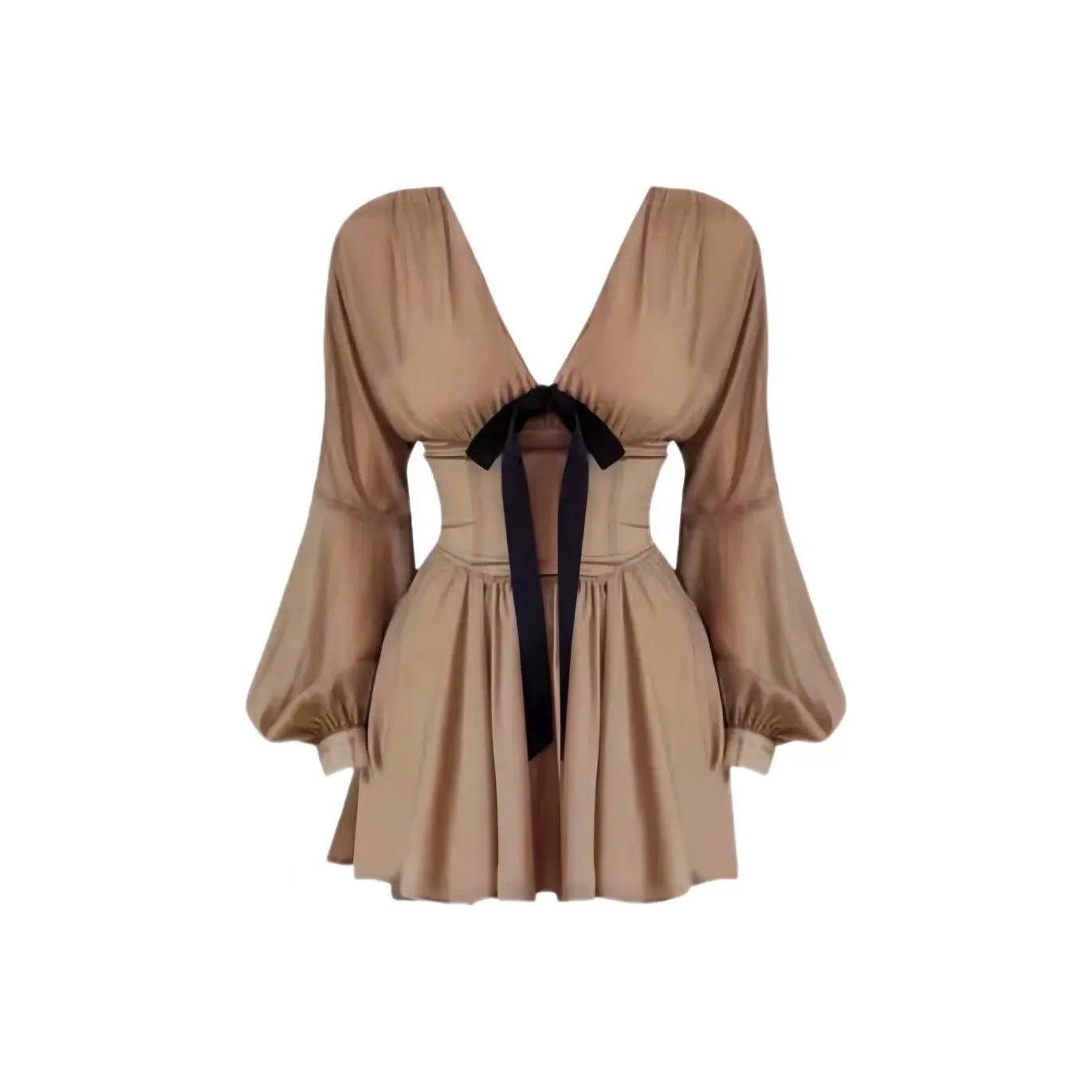 MA JOURNEE Длинное платье с длинными рукавами женское