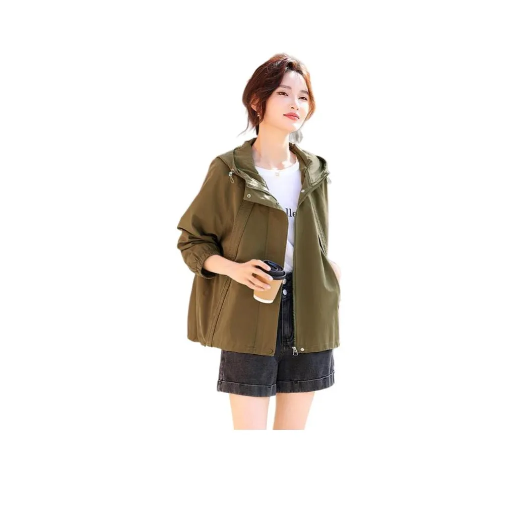 ZHUSHIFANGYUAN Военный кофейный женские куртки
