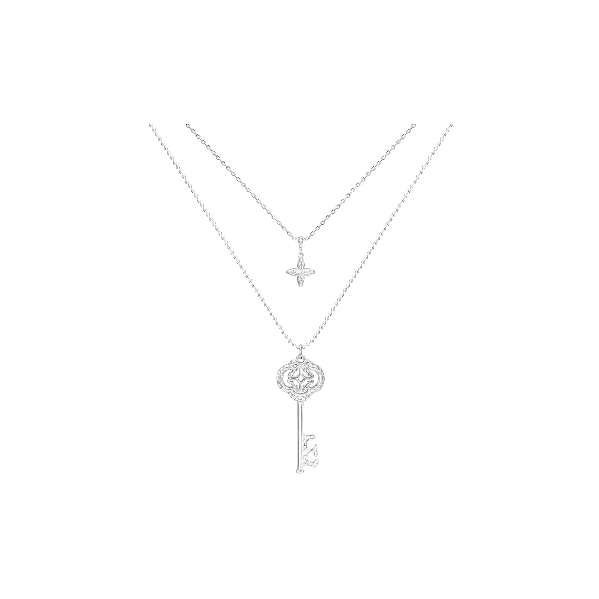 TEICE Медный покрытие из белого золота 5A ожерелье с цирконием унисекс