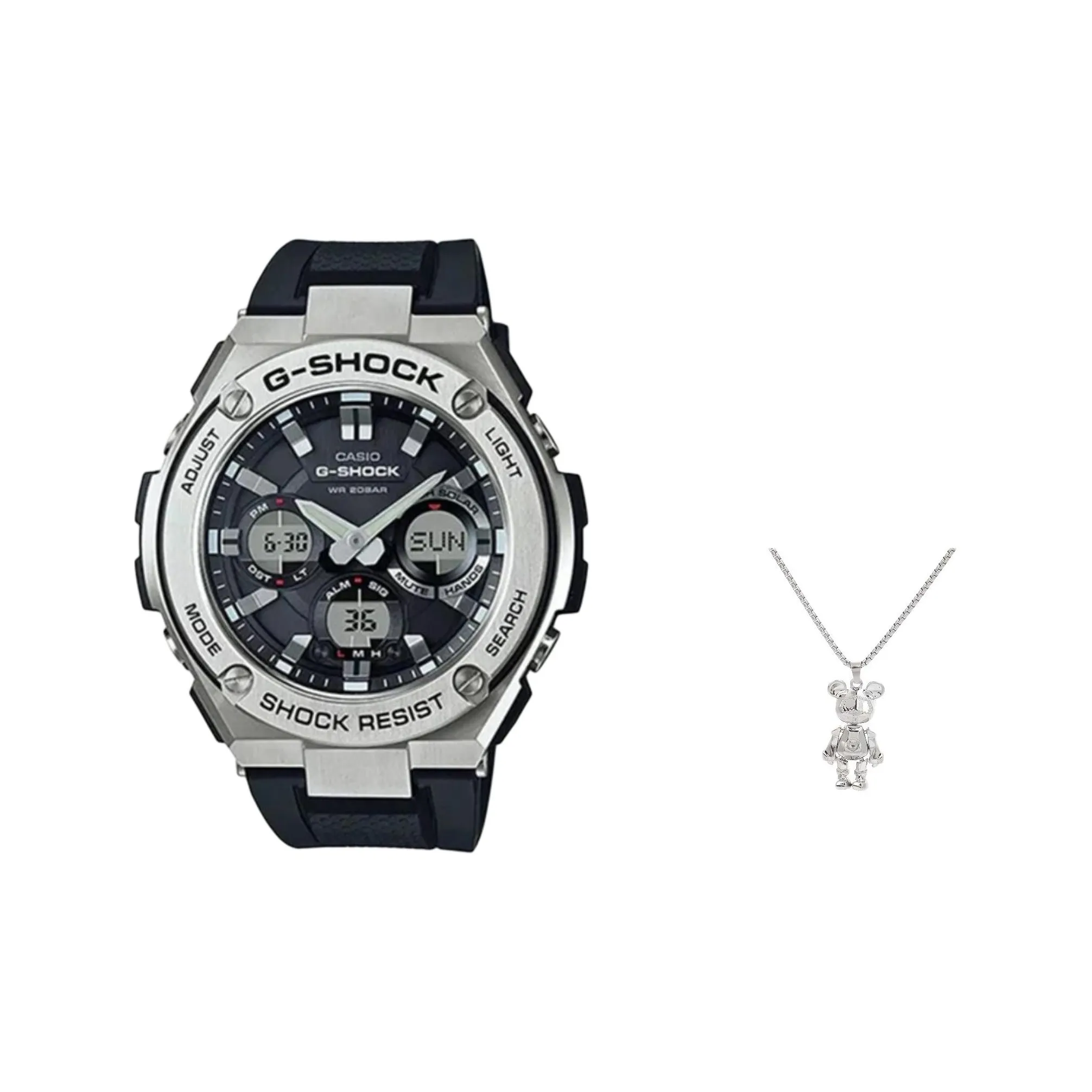 Часы SHOCK Solar Movement Resin Strap Unisex Black Dial