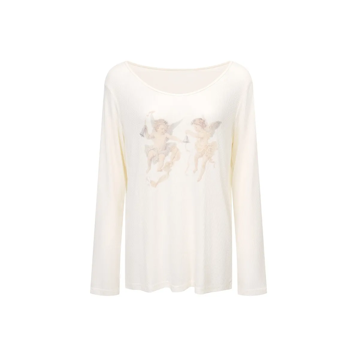 Ariseism Little Angel Свободный крой COVER UP Длинный рукав Т-рубашка Для женских Осенний топ Женский