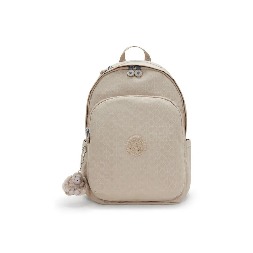 Kipling Ткань Рюкзак Большой Женский Бежевый Монограмма