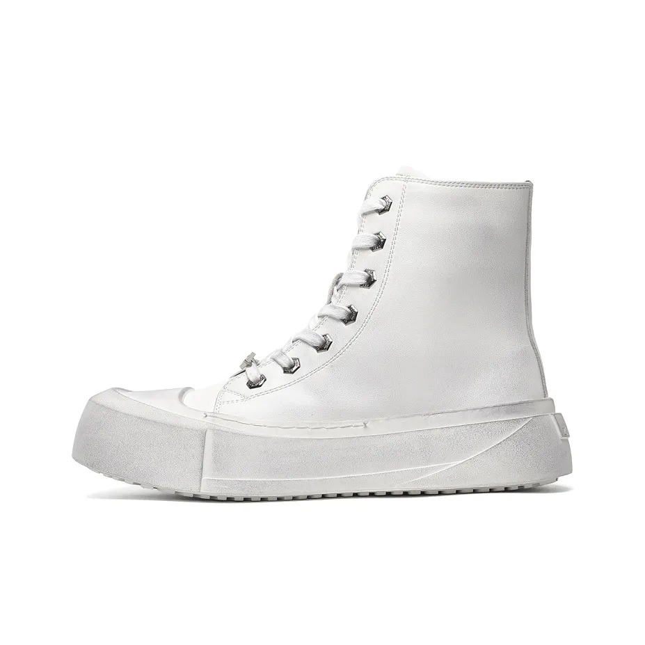 EMINU Martin Boots White Unisex