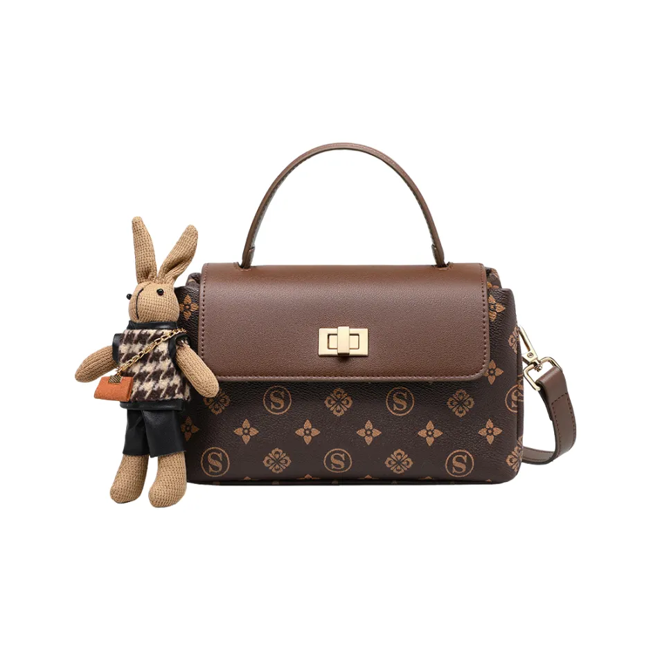 OUBOTE Сумка из синтетической кожи стандартная женская кофейного цвета