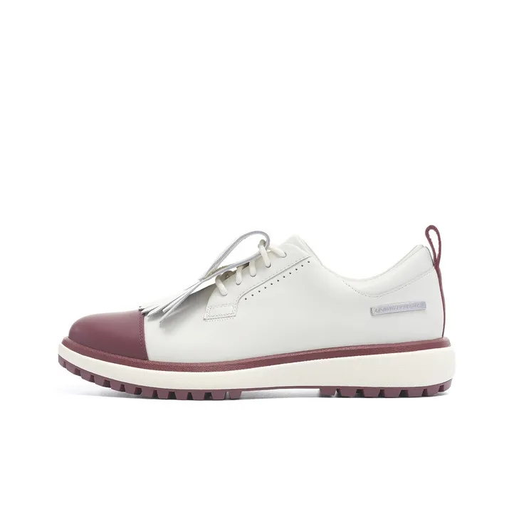 LI NING 1990 Износостойкий и Легкий Низкий Топ Обувь для гольфа Женская Бежевый Белый Красный