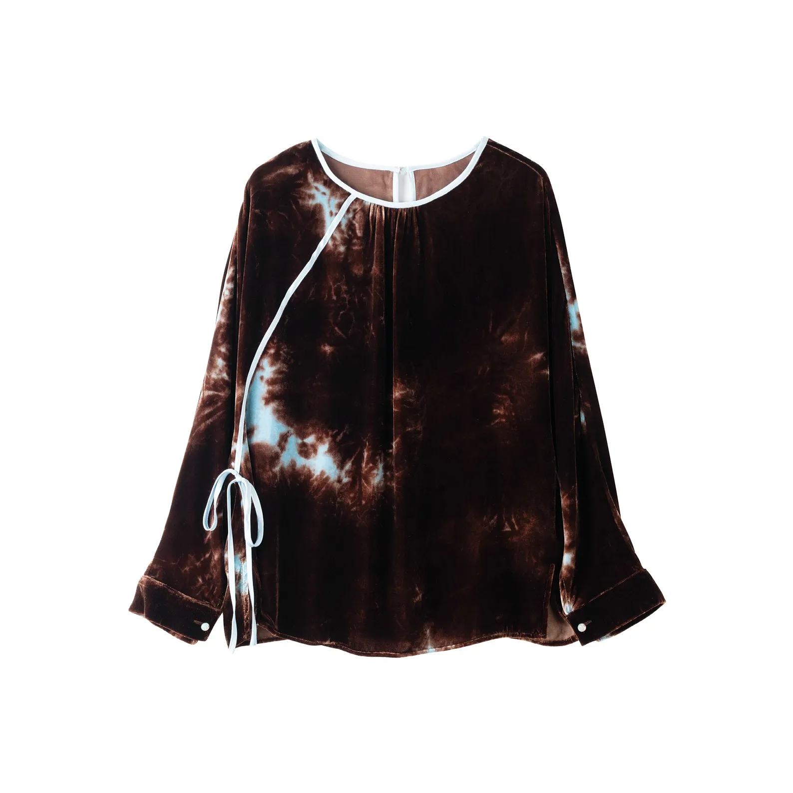 ZHEXI Ледяной снежный Туманный Коричневый Женские Рубашки