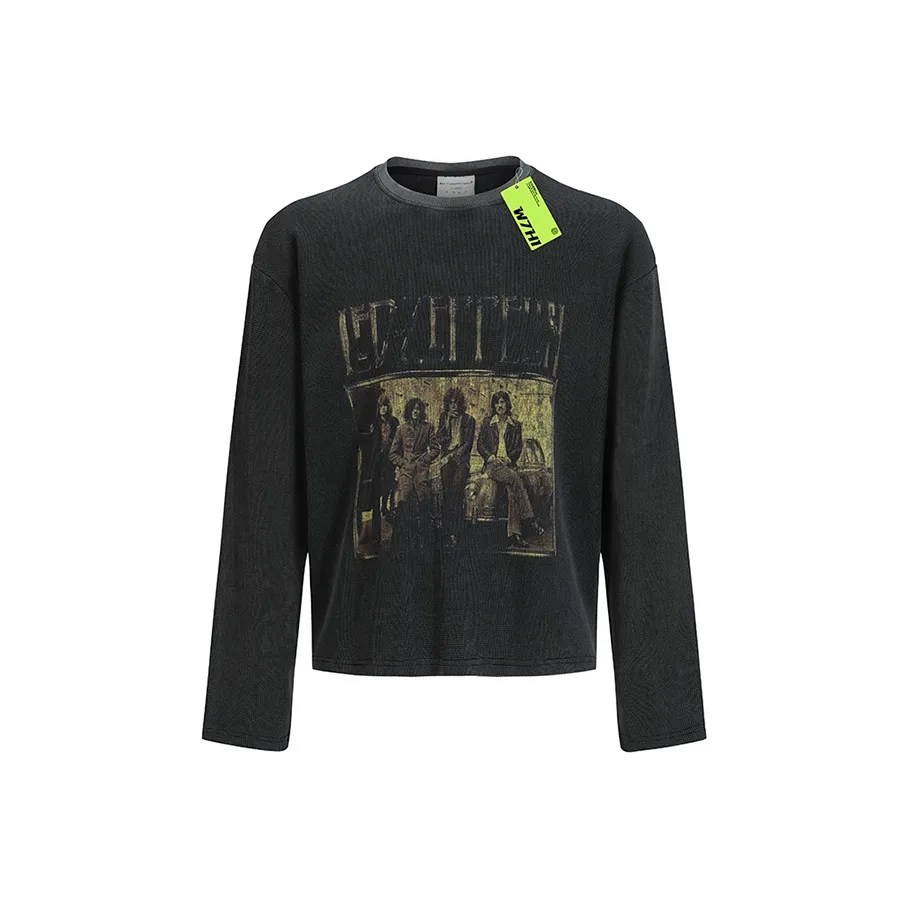 W7H1 Выстиранный Черный Унисекс T-рубашки