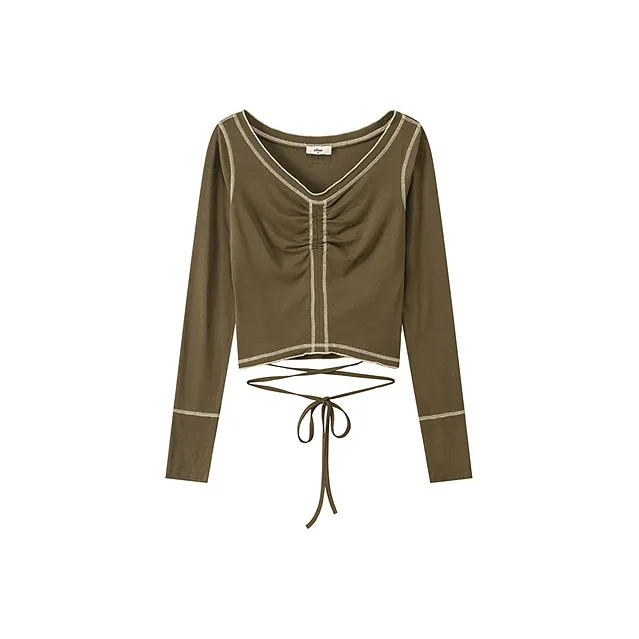 CHUU Горчичный зеленый Женские T-рубашки