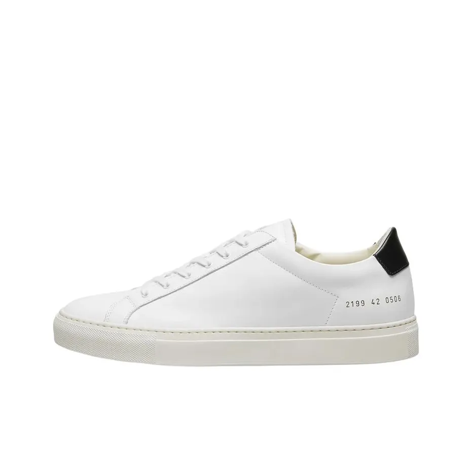 COMMON PROJECTS Skateboard Shoes Men Low Top White Body Black Tail