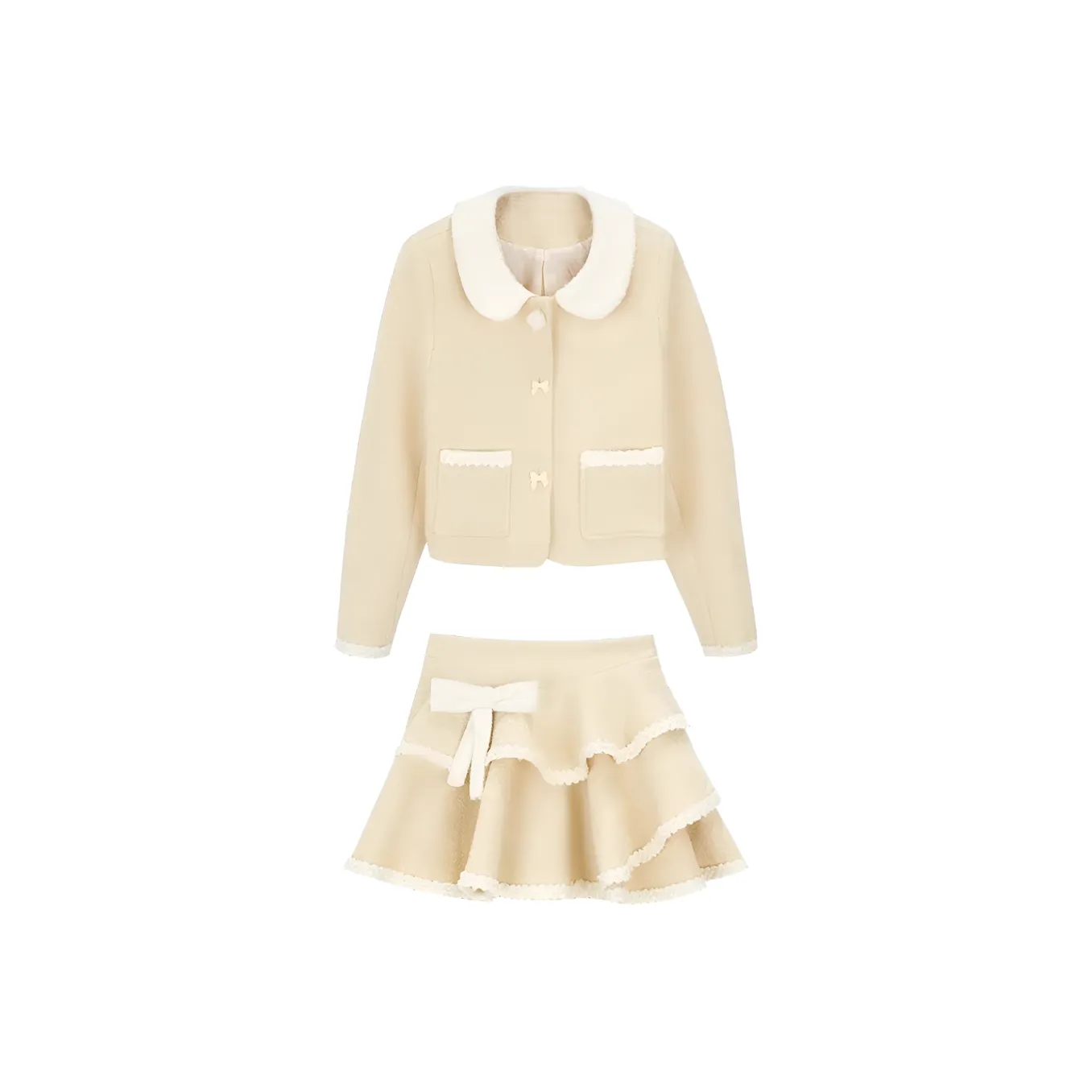 GRAYISMOON Бежевый Женские Комплекты с Юбкой