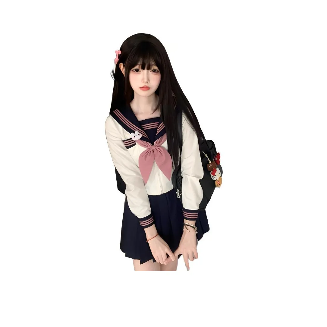 OURUOKE Длинный рукав Топ + 39 см Короткая Юбка + Галстуки-бабочки Женские Юбка Комплект