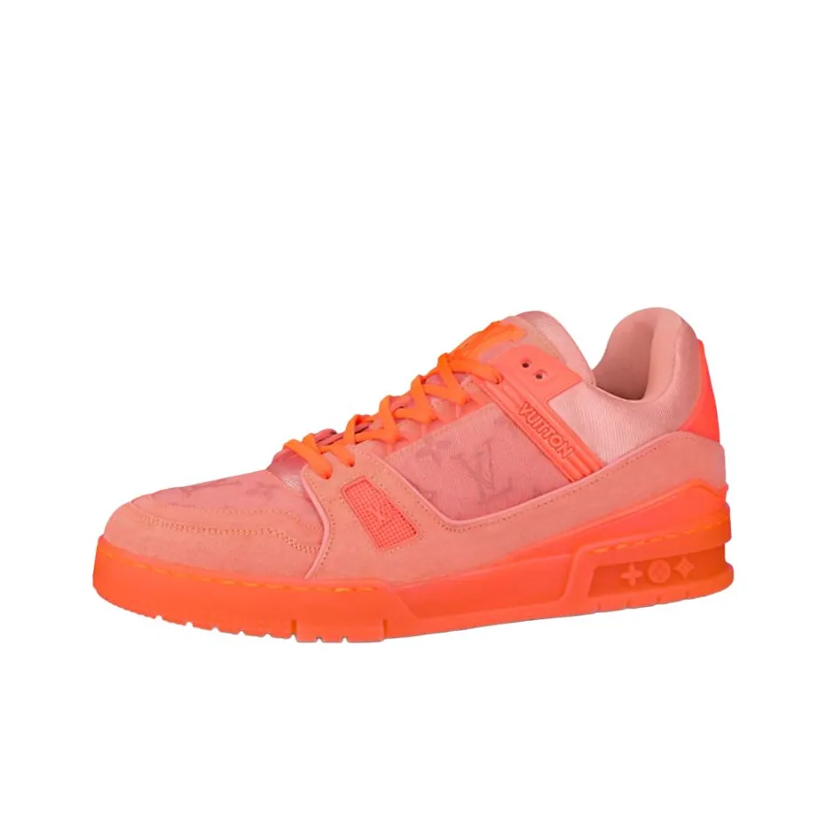 LOUIS VUITTON Trainer Skateboard Shoes Men Low Top Orange