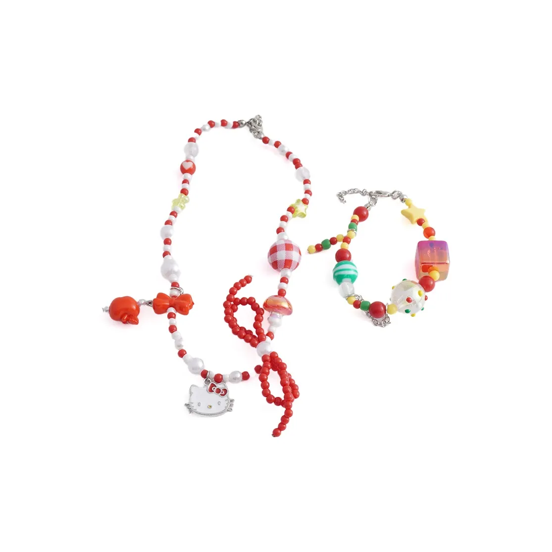 FIRST PARTY x Sanrio Коллаборация Hello Kitty Браслет Ожерелье 2 шт Ланье Браслет-шнурок