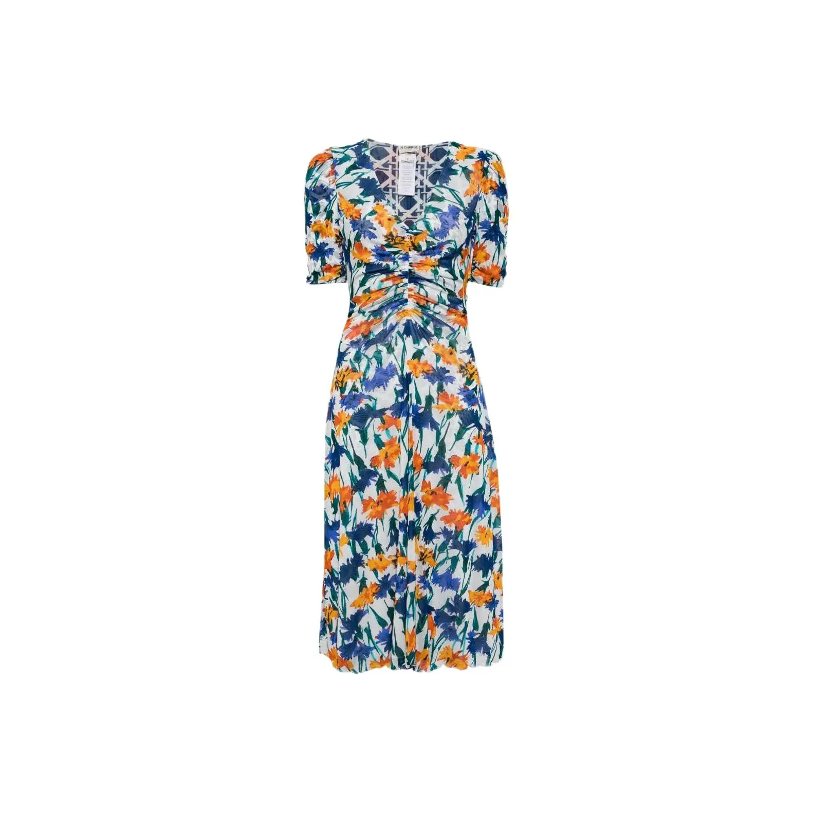 Diane von Furstenberg SS24 Короткое платье с короткими рукавами женское многоцветное