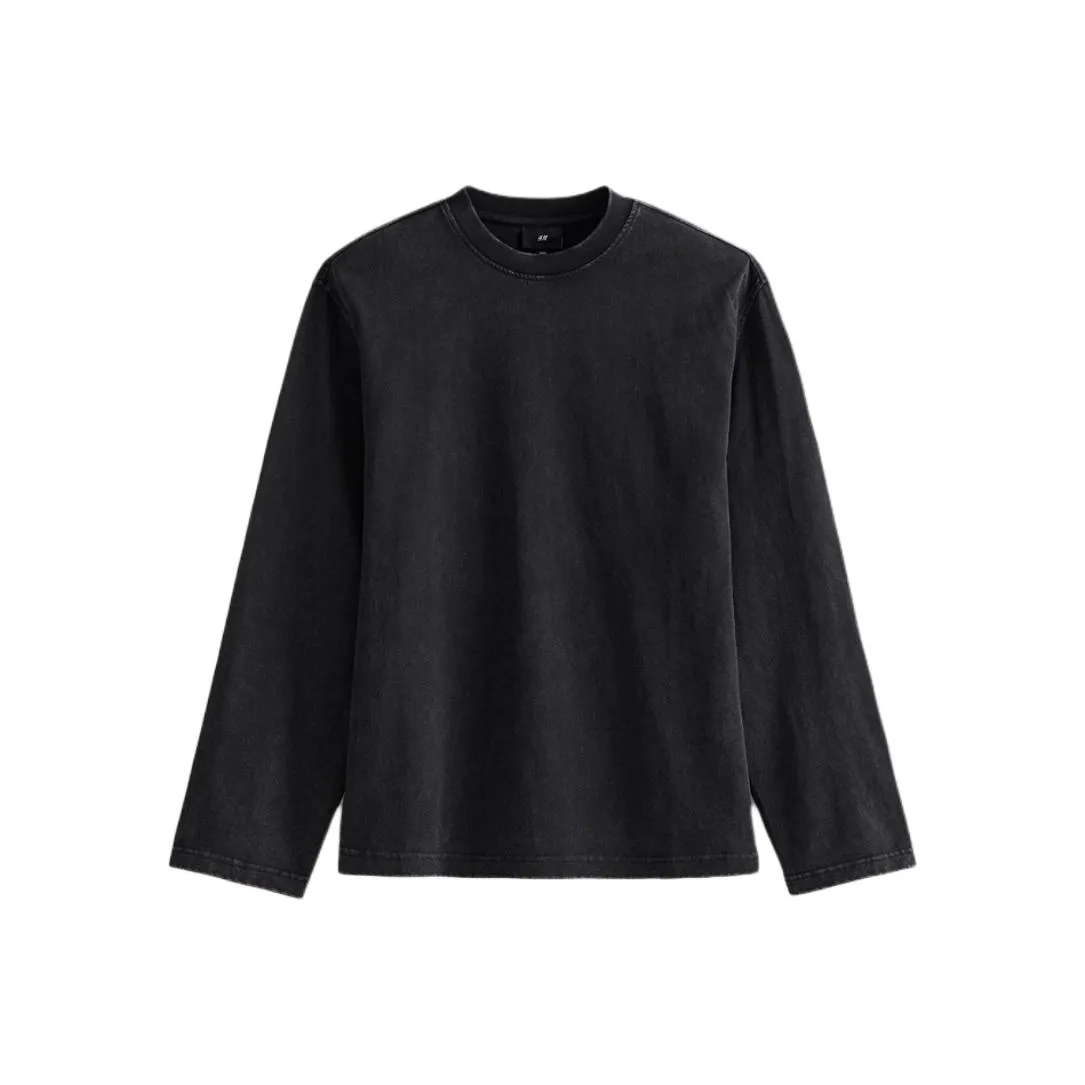 H M Выстиранные Черные Мужские Футболки