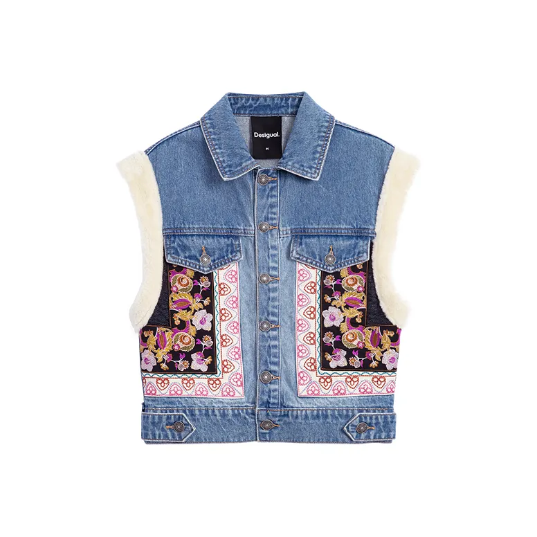 Desigual Средний Синий Деним Женский Жилеты