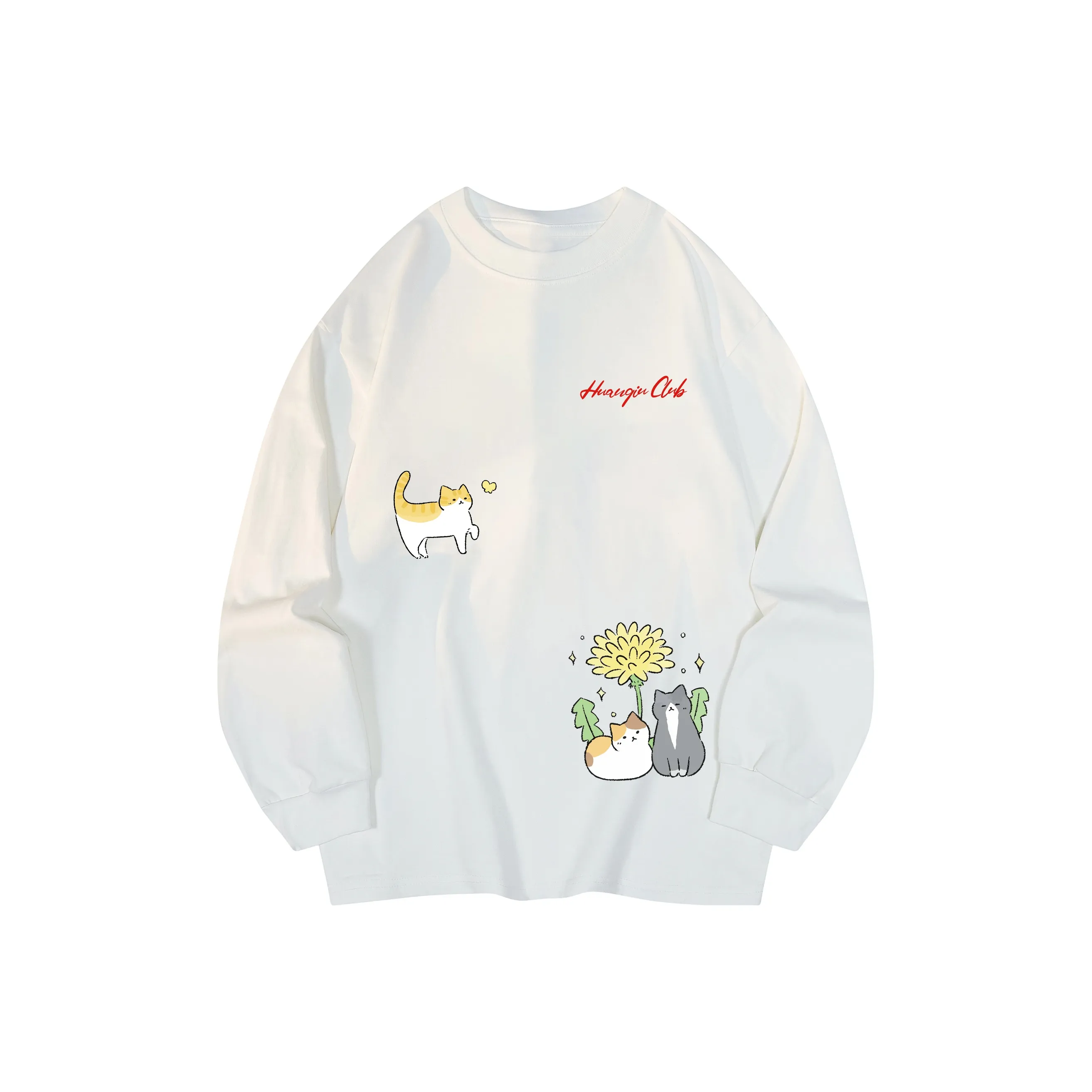 HUANQIU Длинный рукав Т-рубашка Унисекс