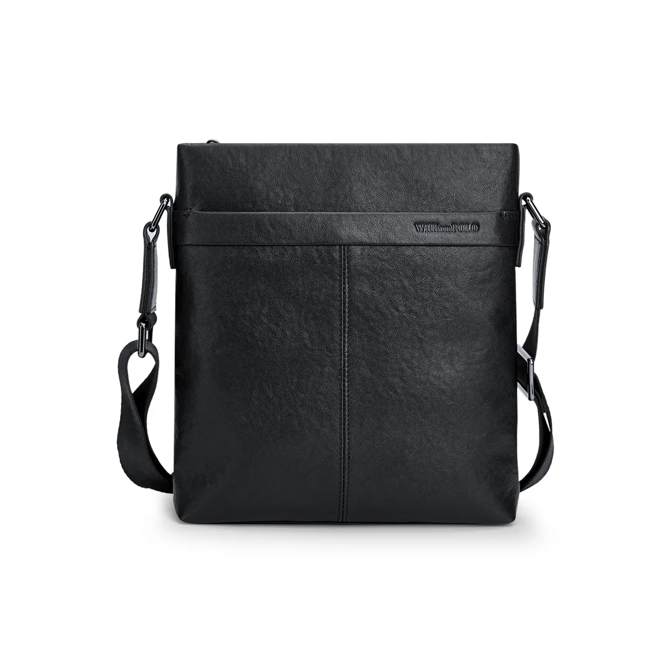 WilliamPOLO Сумка через плечо из коровьей кожи стандартная мужская черная кофейная