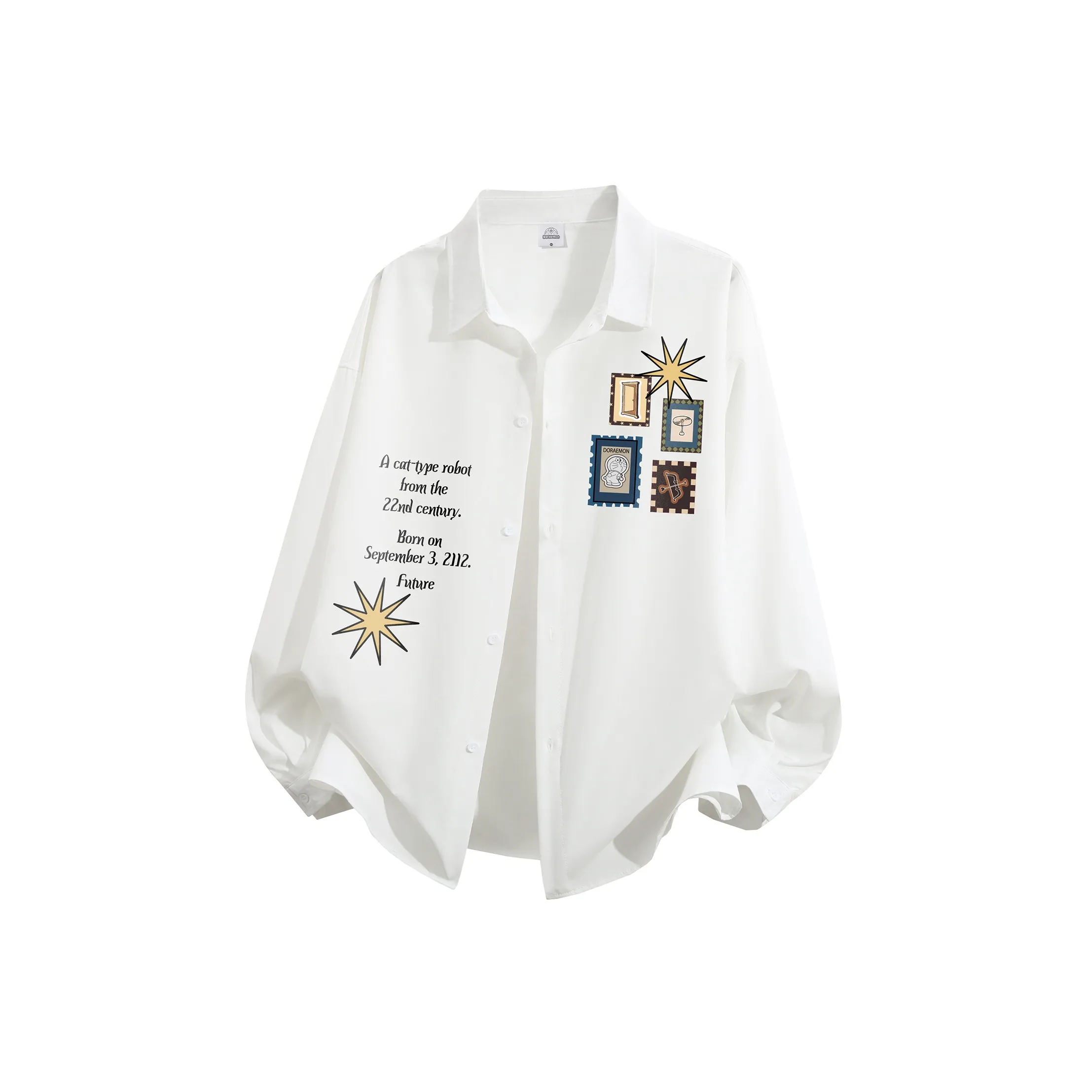 DoraemonA Длинный рукав рубашка унисекс