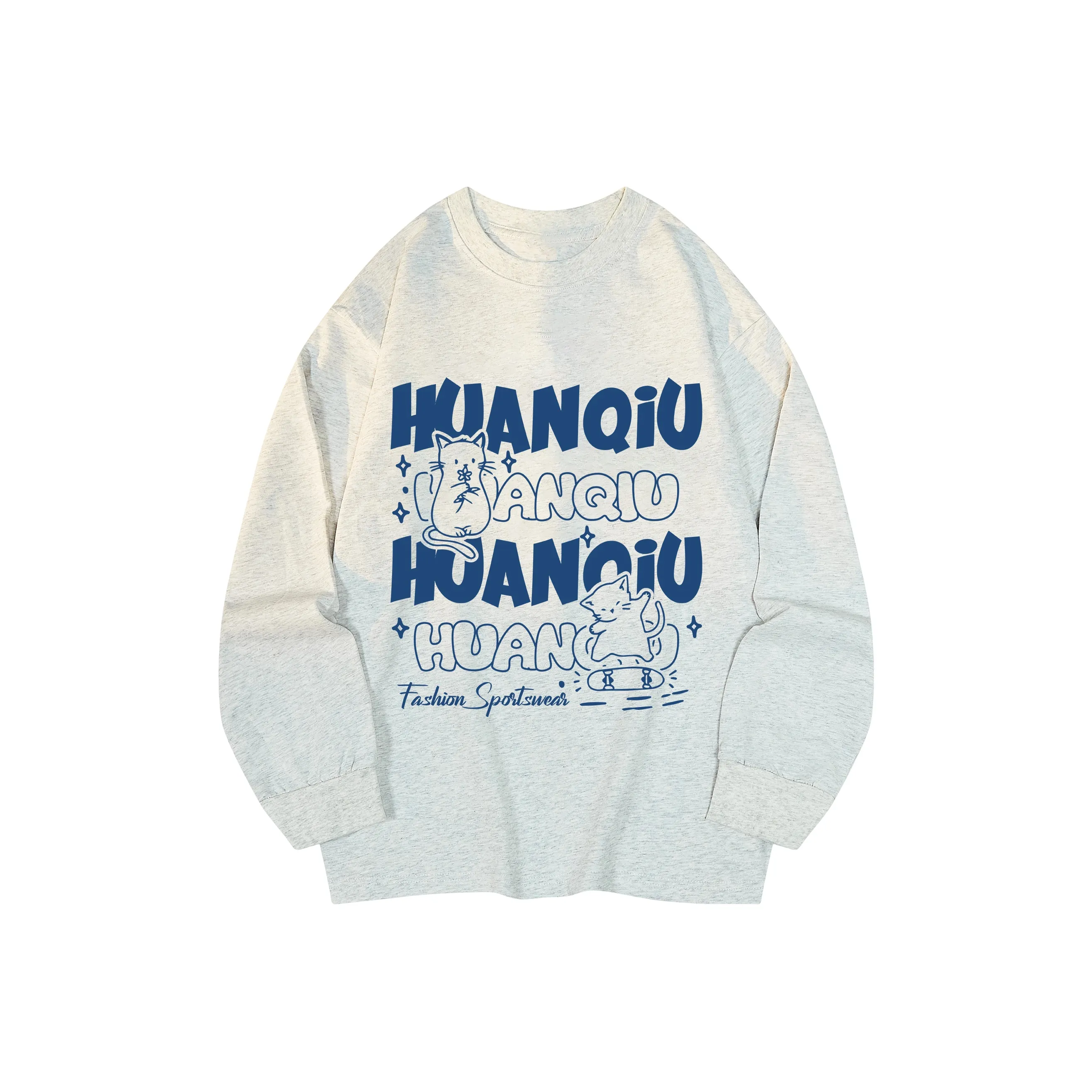 HUANQIU Длинный рукав Т-рубашка Унисекс