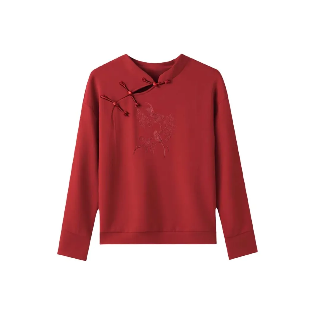 LUYOUYE Бордовый Женский Свитшот