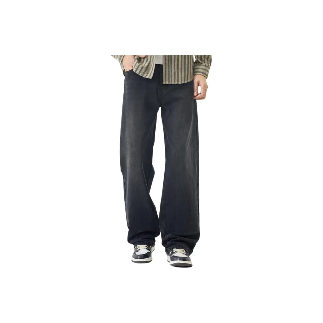 FAIRWHALE Мужские черные джинсы