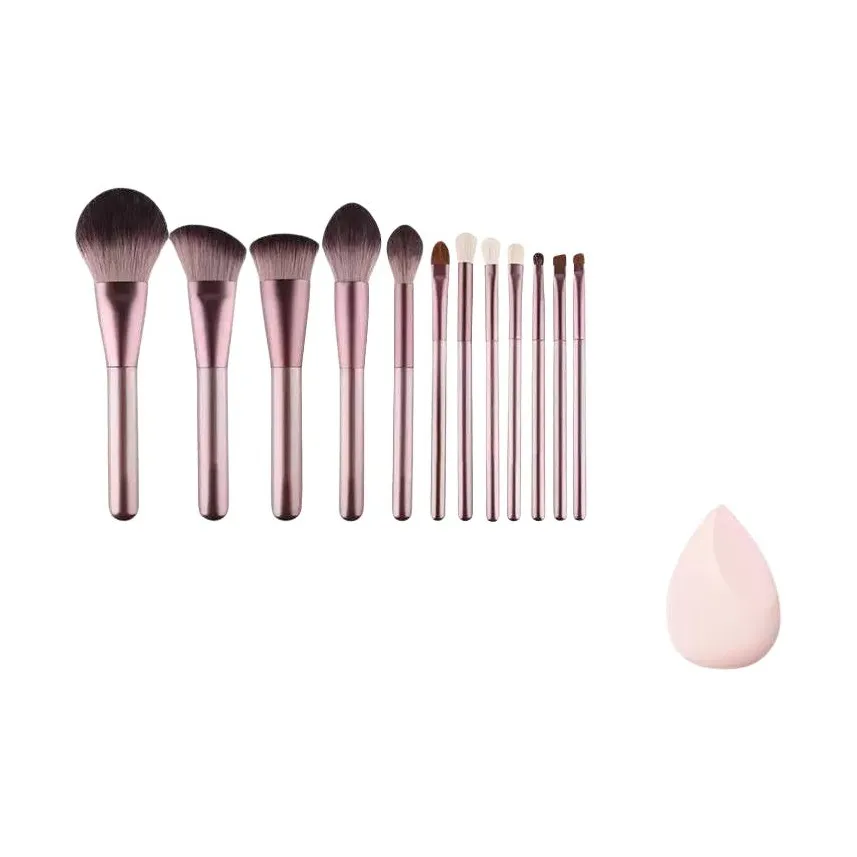 Return to Party Фиолетовый Виноградный Мягкий Волосы Наборы Одежды с Кистями для Макияжа Контуринг Портативный Мягкая Кожа Дружелюбный