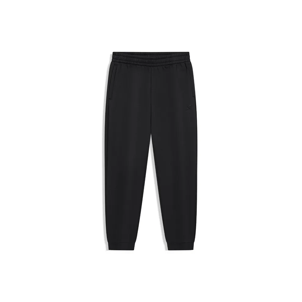 XTEP Вязаные тренировочные брюки мужские глубокий черный