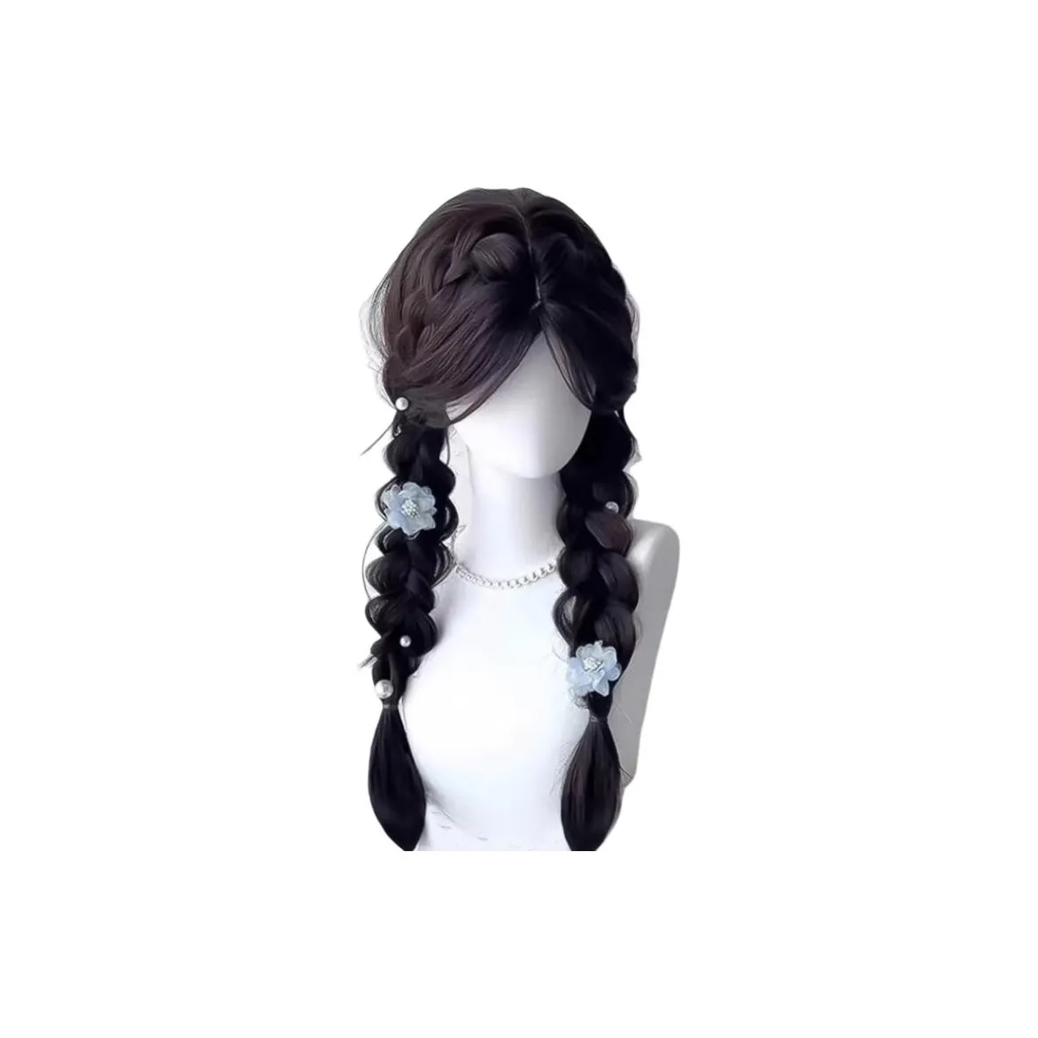 FYOSEE CENTER Разделенная Косичка с двумя хвостиками Женская Перука Высокотемпературная Пряжа