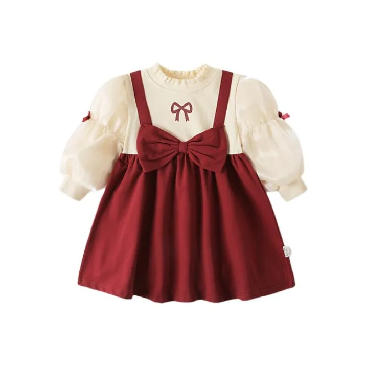 JELLYBABY Флисовое платье с подкладкой красное для детей 3-7 лет