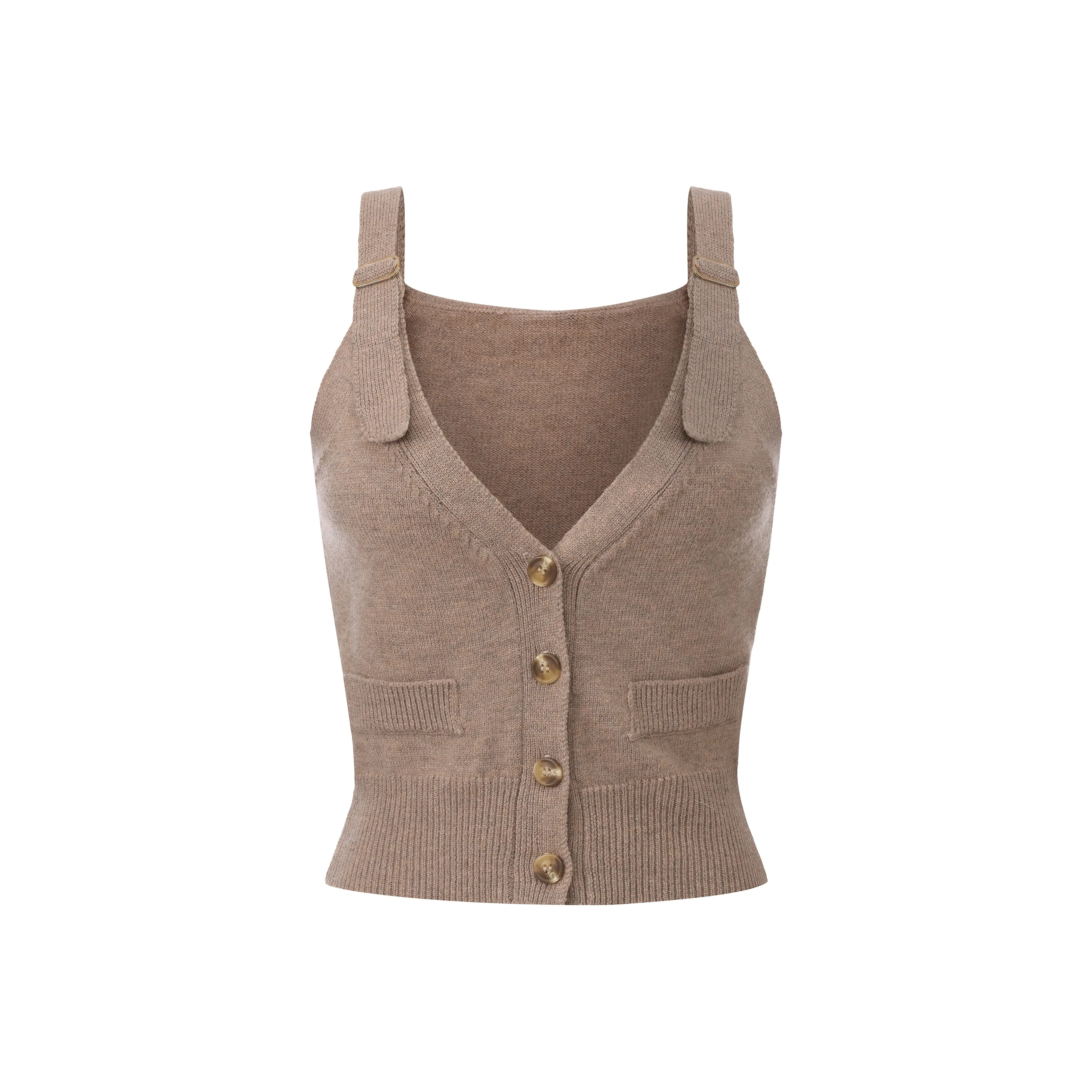 CHIWAWAMEME Молоко Кофейный Шерстяной Вязаный Топ Жилет Женские