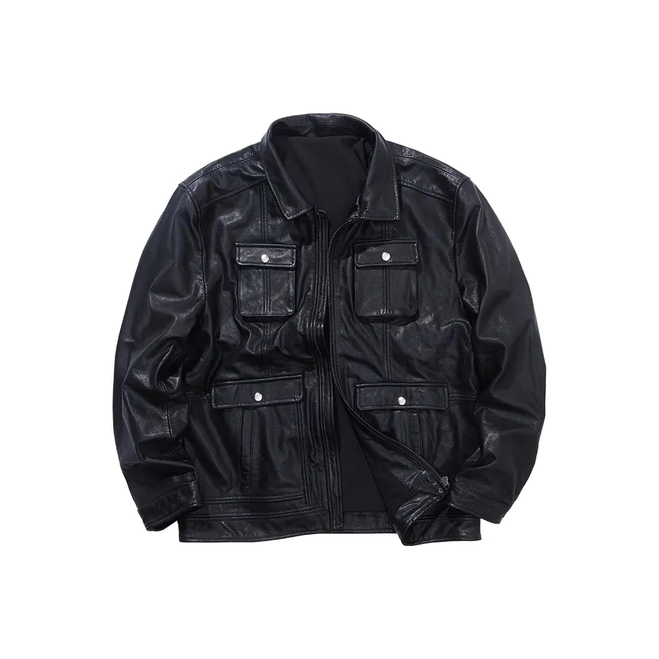 NUCLEAR EXPLOSION Натуральная кожа большой размер кожаная куртка мужская