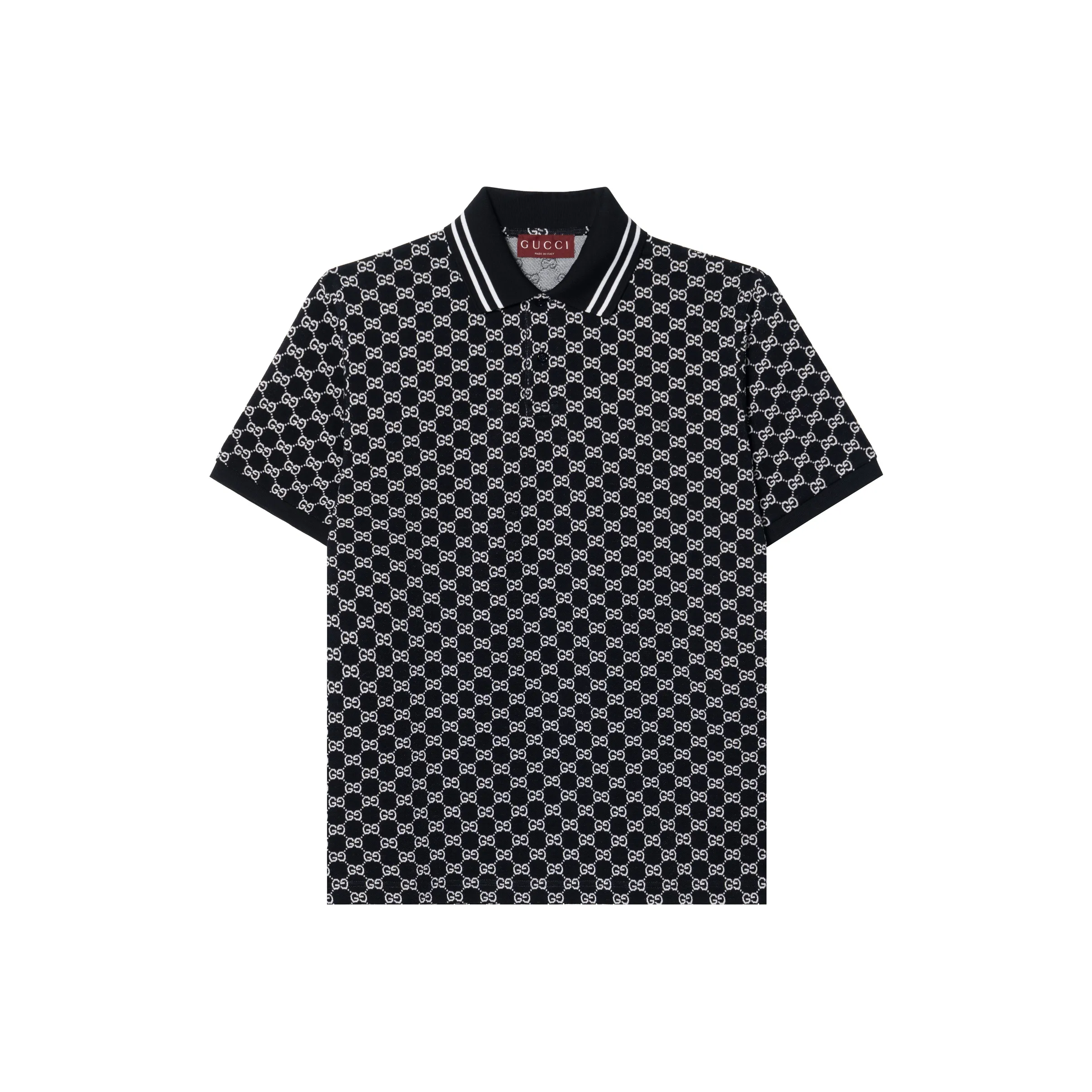 GUCCI Polo Shirts Men Blue With White Lettering
