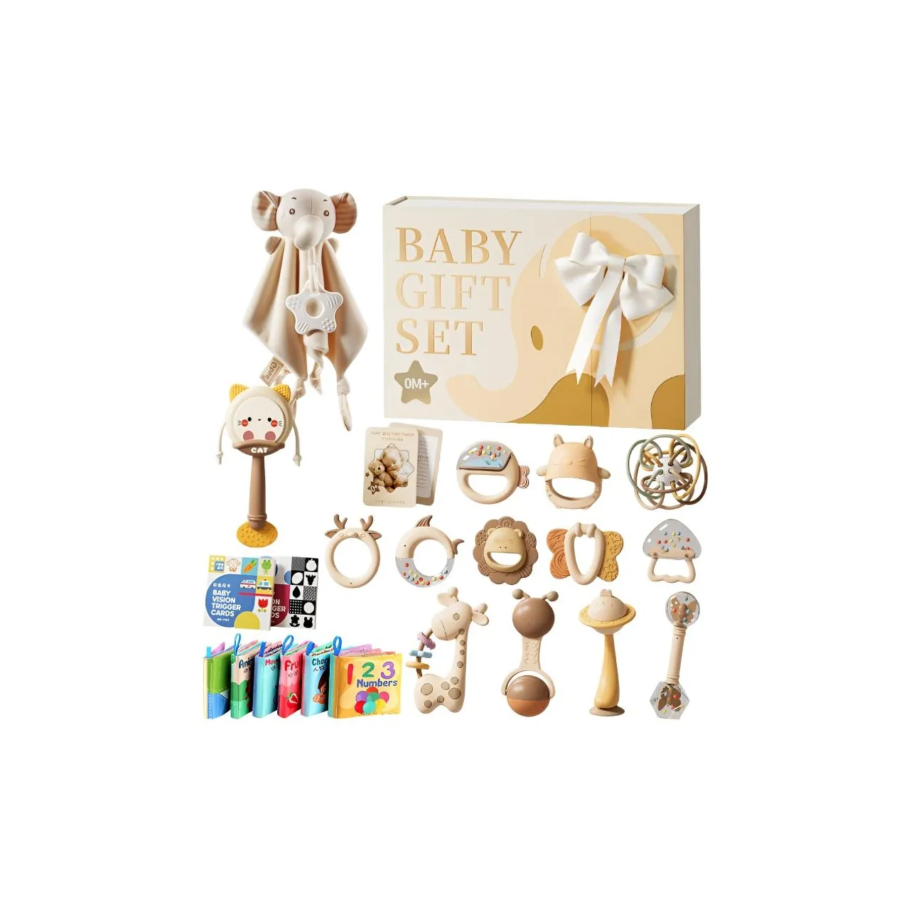 YIMI Newborn 1st Month Коробка Успокаивающий Сцепление Тренировки Малыш 100 Day Подарочный комплект Колокольчик