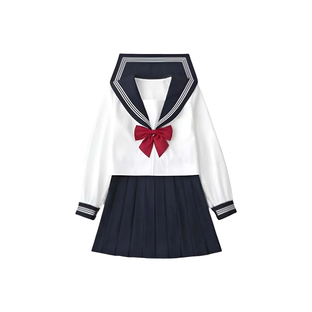 OURUOKE Черный Ожерелье-чокер Длинный Sleeved Одиночная пара + Бургунди Бант + Черная Короткая Юбка Женские Комплекты с Юбкой