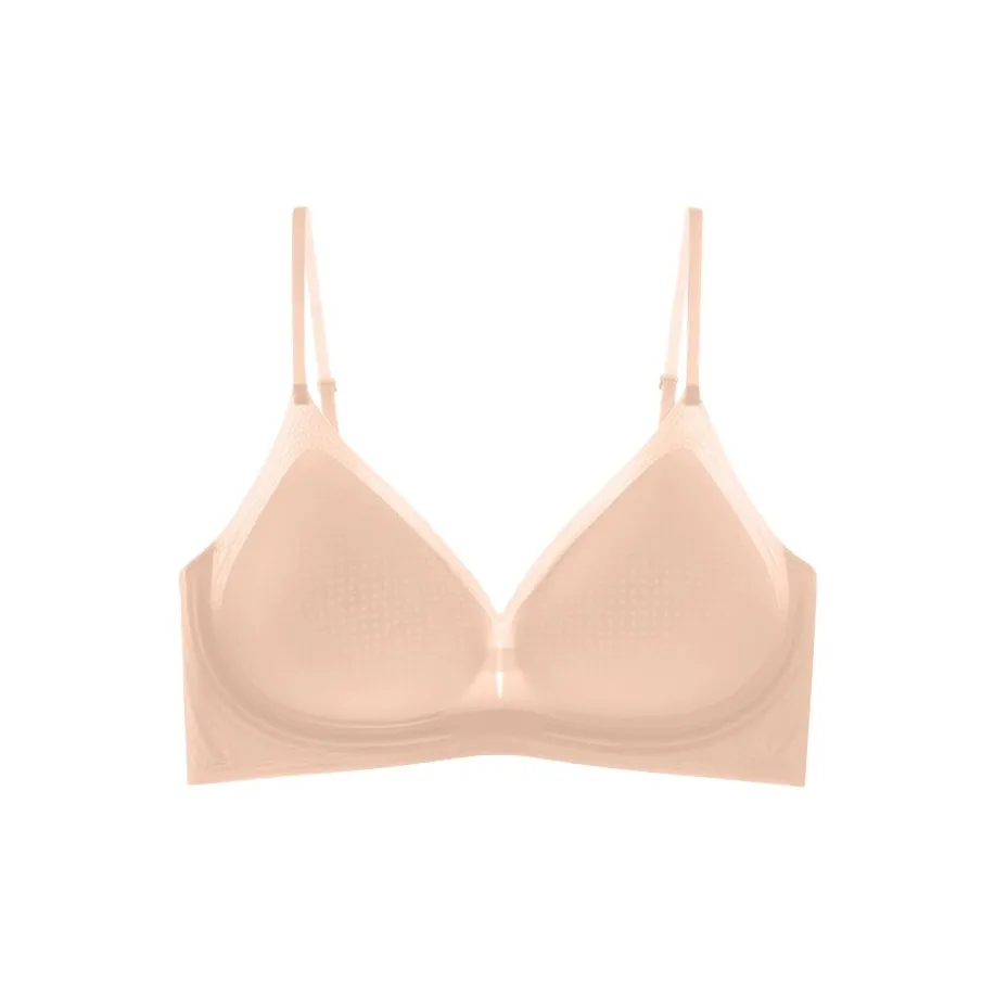 Miss Polly Бесшовный Жидкий Основа Сборка Украшение сборкой Бюстгальтер Чашка Летний Тонкий Женские